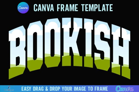 Bookish Canva Frame Varsity Book Reader: A Designer's Tool for Literary Charm