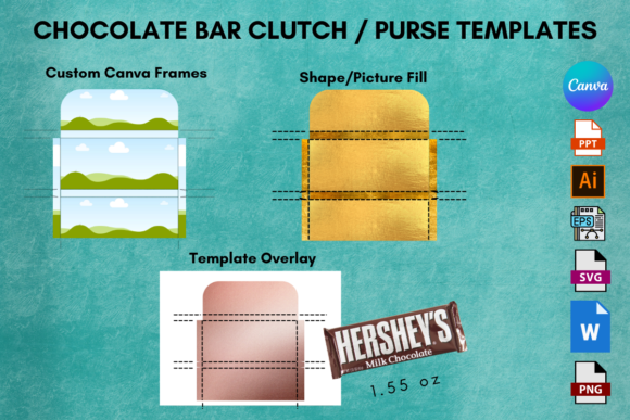 Canva Frame Chocolate Purse: Sweet Template for 1.55oz Bars