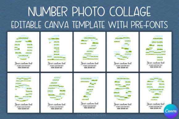 Craft a Timeless 0-9 Number Photo Collage Editable Canva