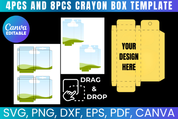 Designing Joy: The 4 - 8 PCS Crayon Box Template