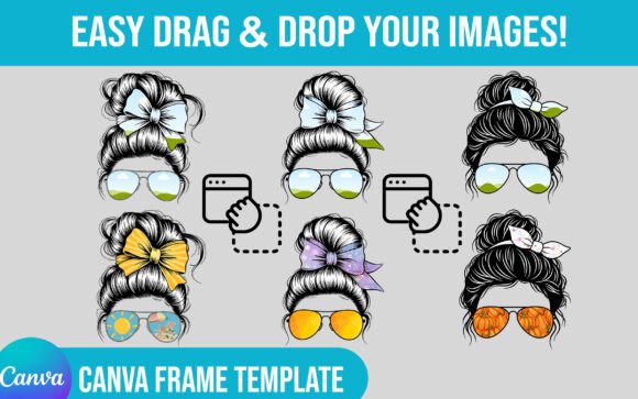 Effortless Mom Life Branding: Messy Bun Canva Frames
