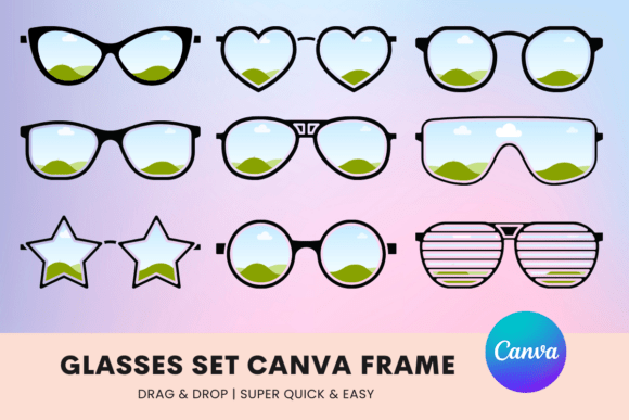 Glasses Set Canva Frame Template: Smart Visuals