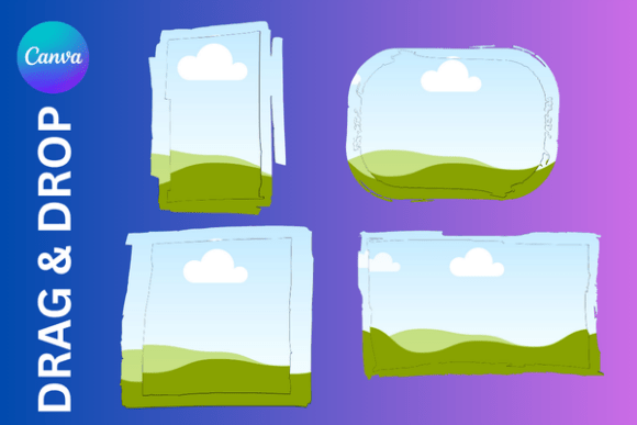 Grunge Brushstroke Shape Custom Frame: Edgy Design, Simplified