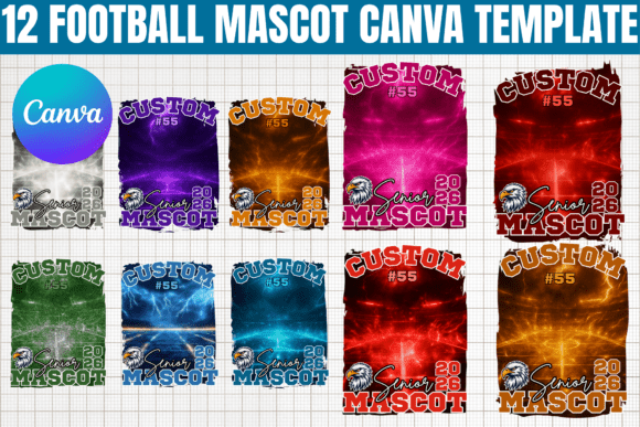 Score Big with Customizable Football Mascot Canva Templates