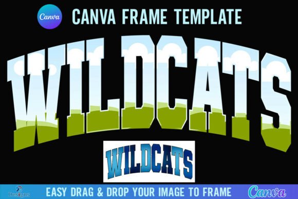 Wildcats Canva Frame: Varsity Mascot Team Spirit